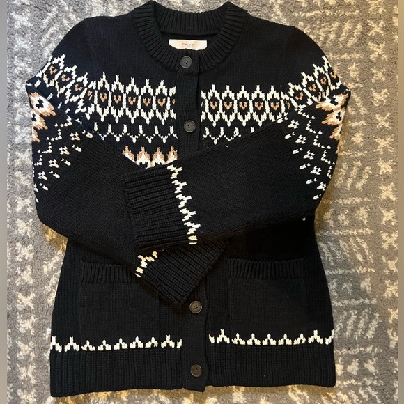NWT LOFT Black Patterned Women's Sweater cotton blend size M (SKU D-118) - Picture 7 of 9